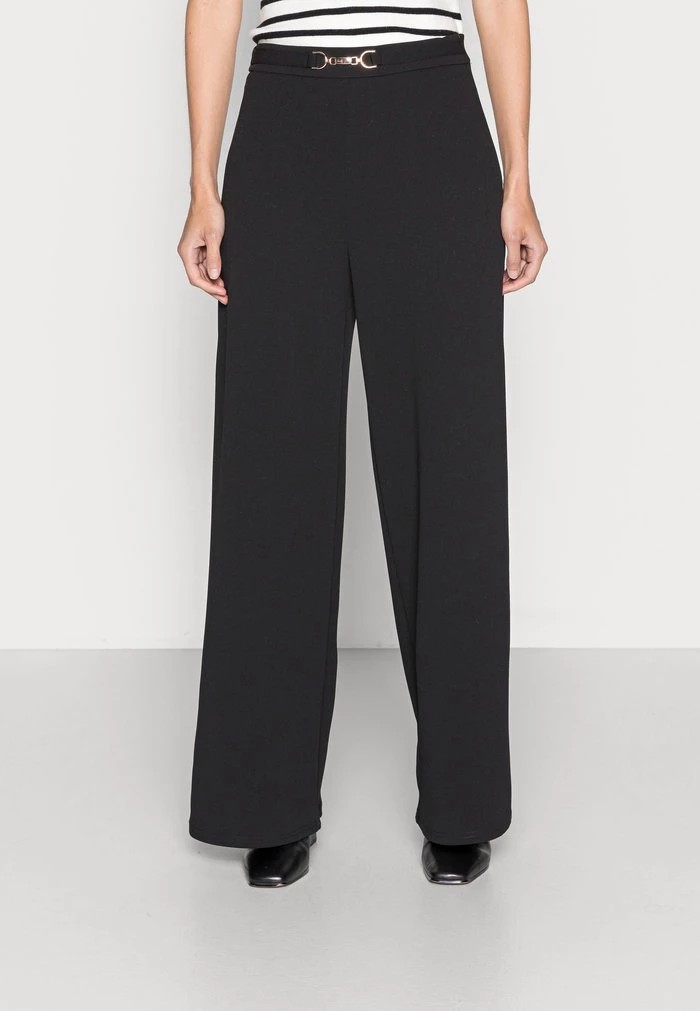 Pantalons ANNA FIELD Anna Field Wide Leg Pants With Detail Noir Femme | RBA-9593462